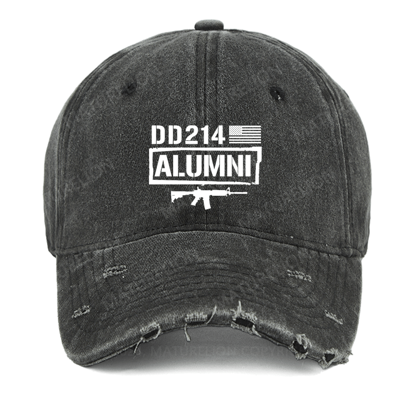 Maturelion DD214 Alumni Flags Guns Washed Vintage Cap