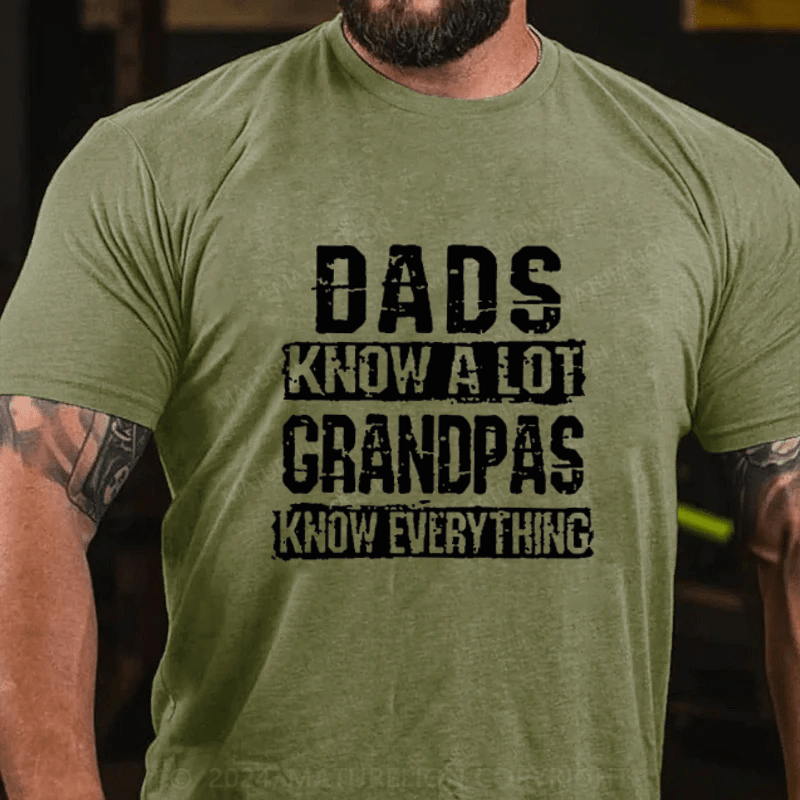 Maturelion Dads Know A Lot Grandpas Know Every Thing Cotton T-Shirts