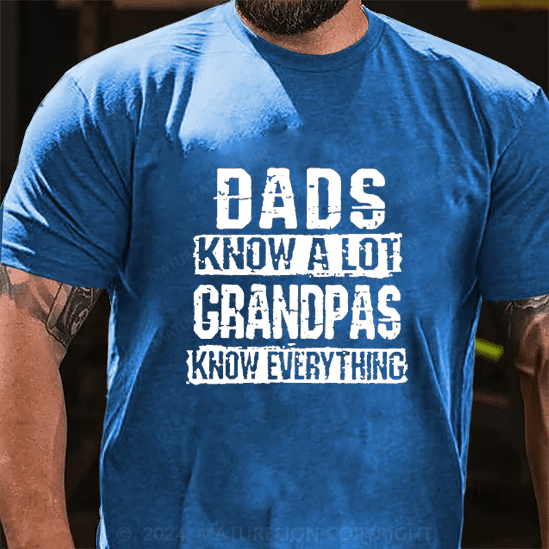 Maturelion Dads Know A Lot Grandpas Know Every Thing Cotton T-Shirts