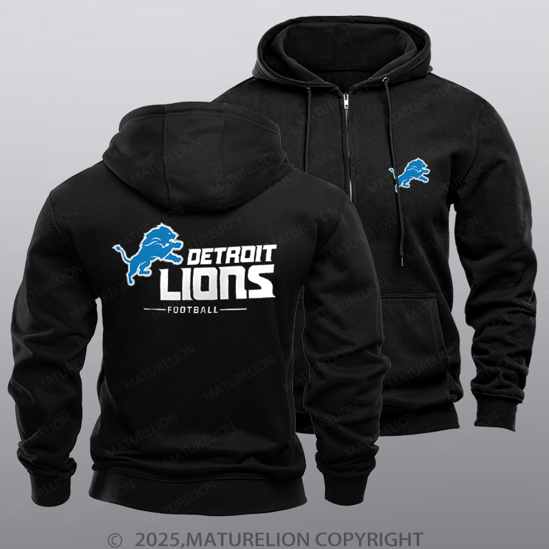 Maturelion Detroit Lions Football Nfl Zipper Hoodie