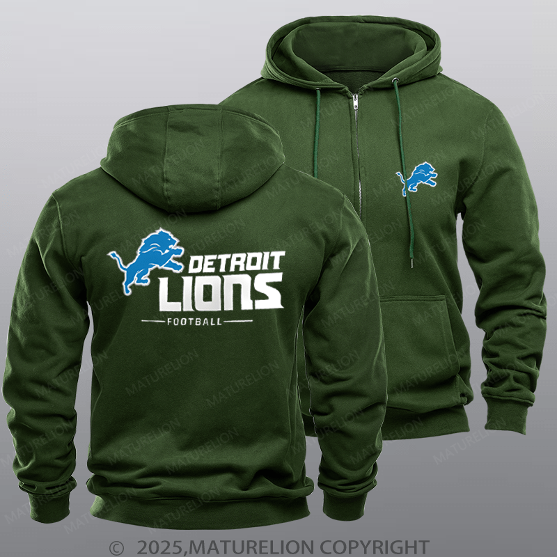 Maturelion Detroit Lions Football Nfl Zipper Hoodie