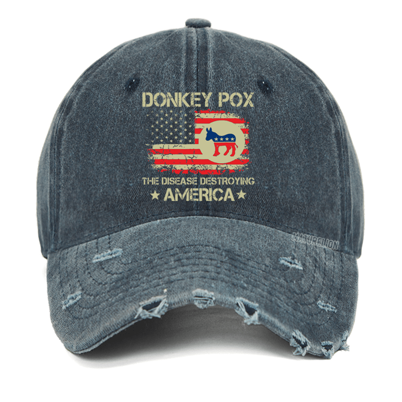 Maturelion Don't Let The Old Man In USA Flag Washed Vintage Cap