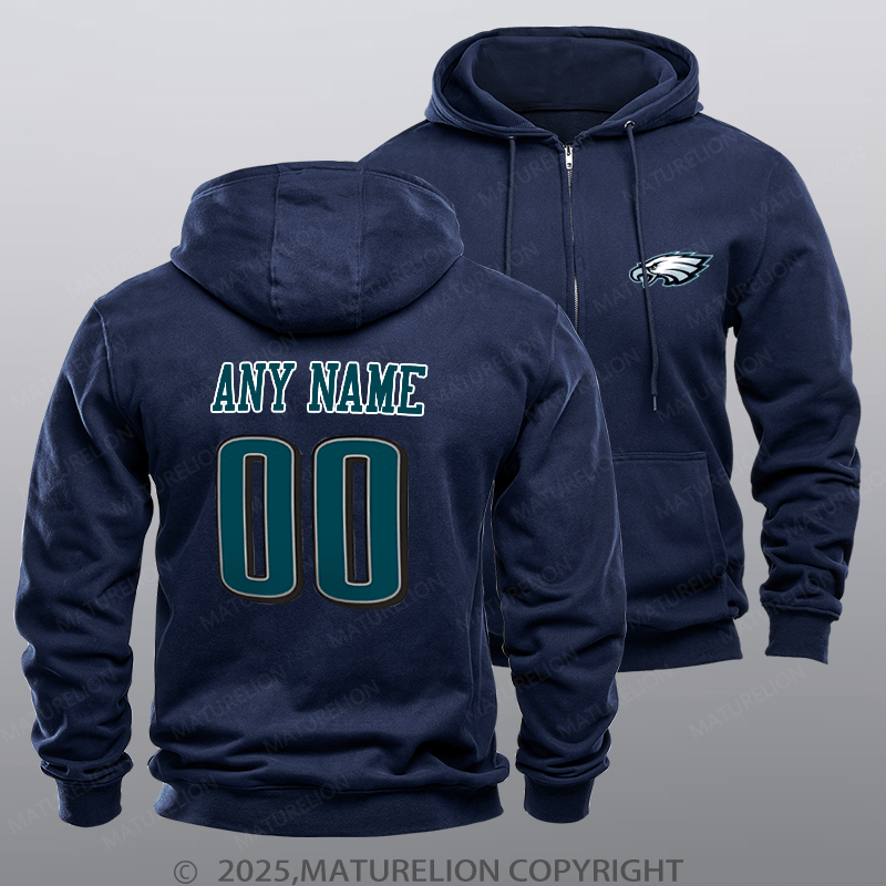 Maturelion Eagles Nfl Custom Zipper Hoodie