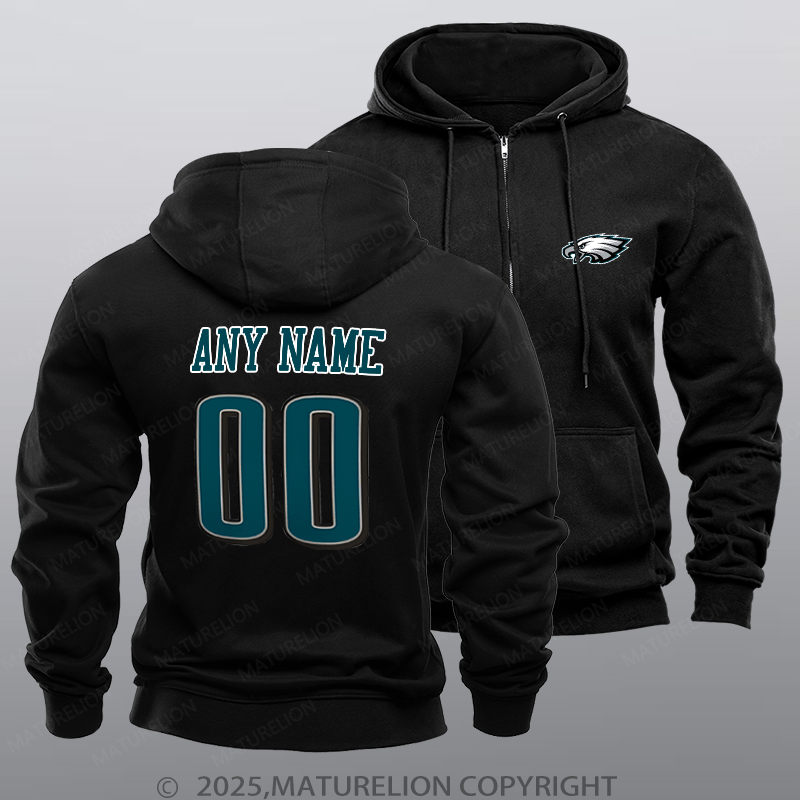 Maturelion Eagles Nfl Custom Zipper Hoodie