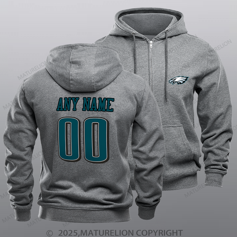 Maturelion Eagles Nfl Custom Zipper Hoodie