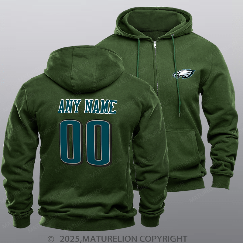 Maturelion Eagles Nfl Custom Zipper Hoodie