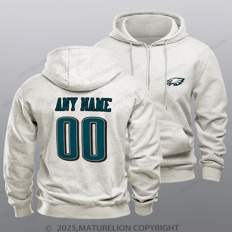 Maturelion Eagles Nfl Custom Zipper Hoodie