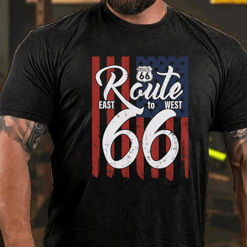 Maturelion East To West Tee Route 66 Cotton T-Shirt