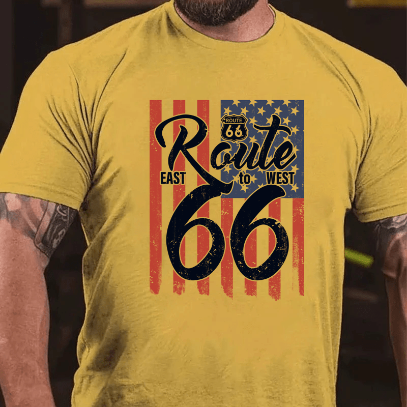 Maturelion East To West Tee Route 66 Cotton T-Shirt