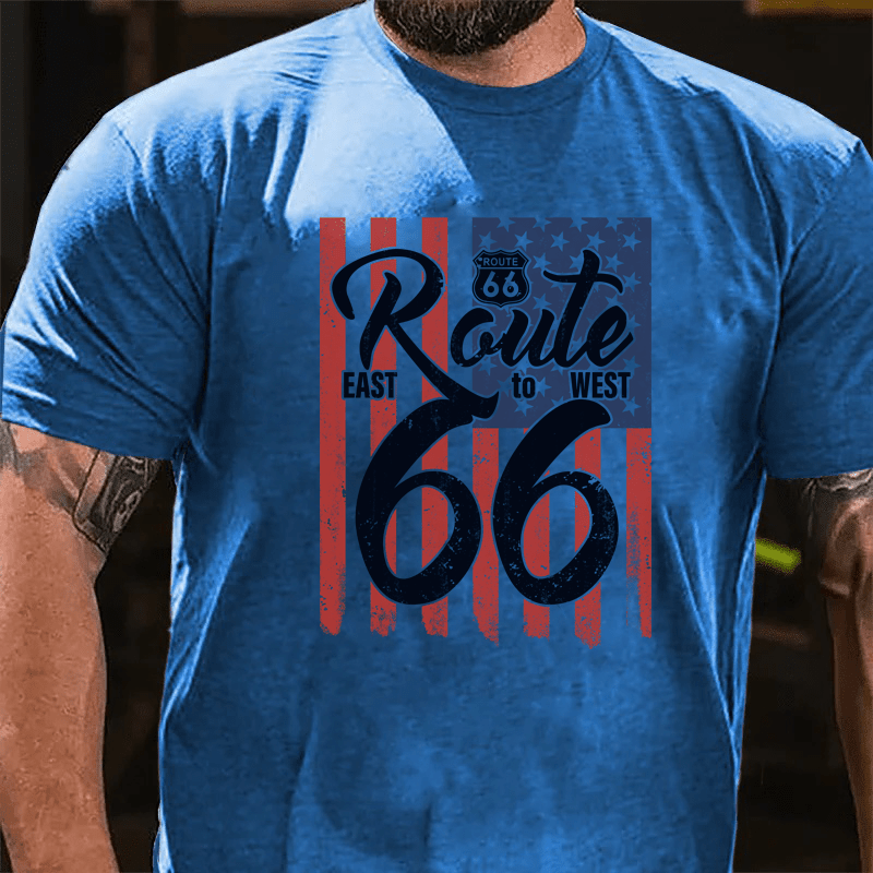 Maturelion East To West Tee Route 66 Cotton T-Shirt
