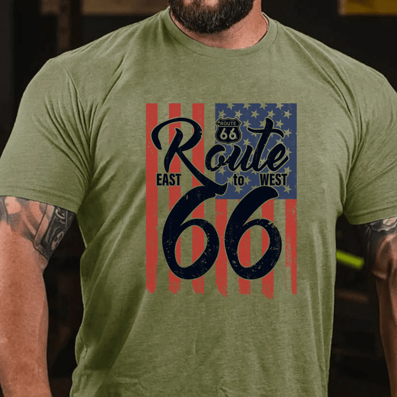 Maturelion East To West Tee Route 66 Cotton T-Shirt