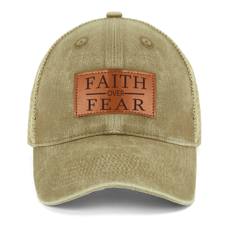 Maturelion Faith Over Fear Leather Patch Caps