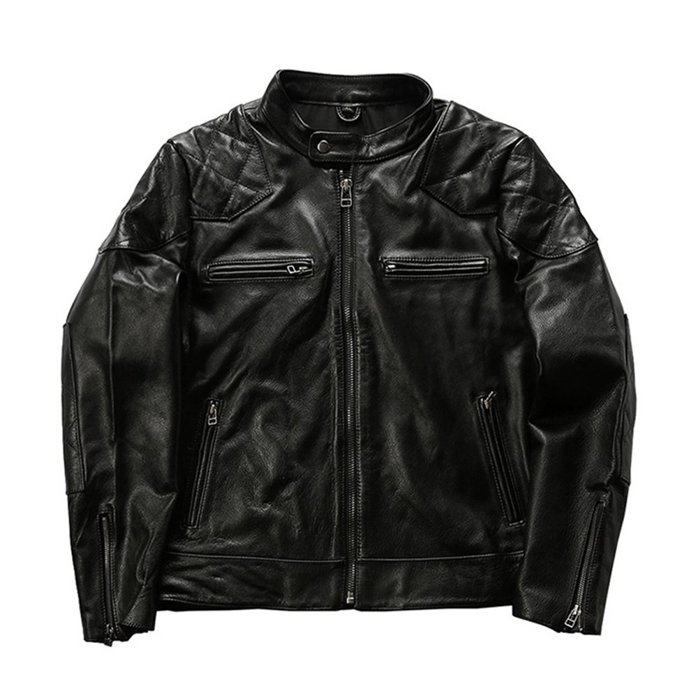 Maturelion Fashion Motorcycle Biker Genuine Men's Leather Jacket