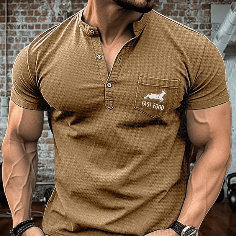 Maturelion Fast Food Henley Shirt