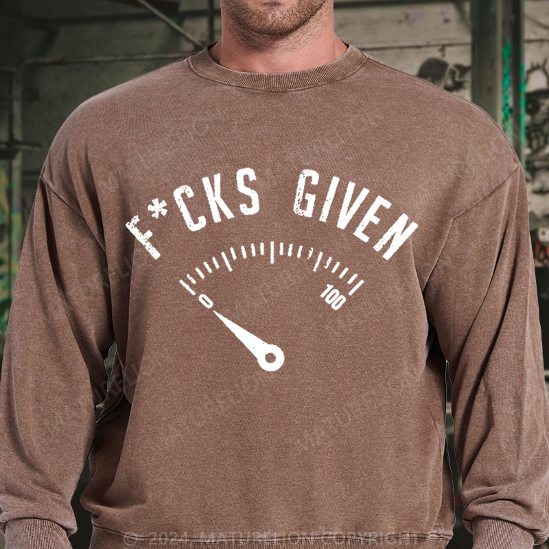 Maturelion F*cks Given DTG Printing Washed sweatshirt