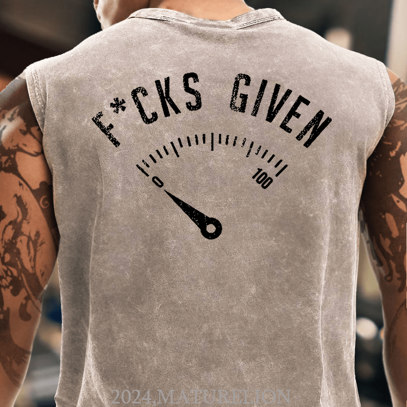 Maturelion F*cks Given Print Cotton  Tank Top