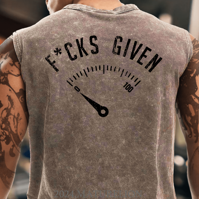 Maturelion F*cks Given Print Cotton  Tank Top