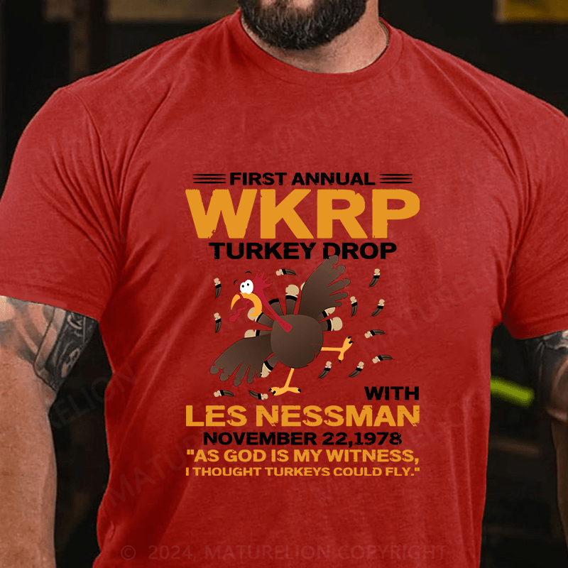 Maturelion First Annual Wkrp Turkey Drop Cotton T-Shirt