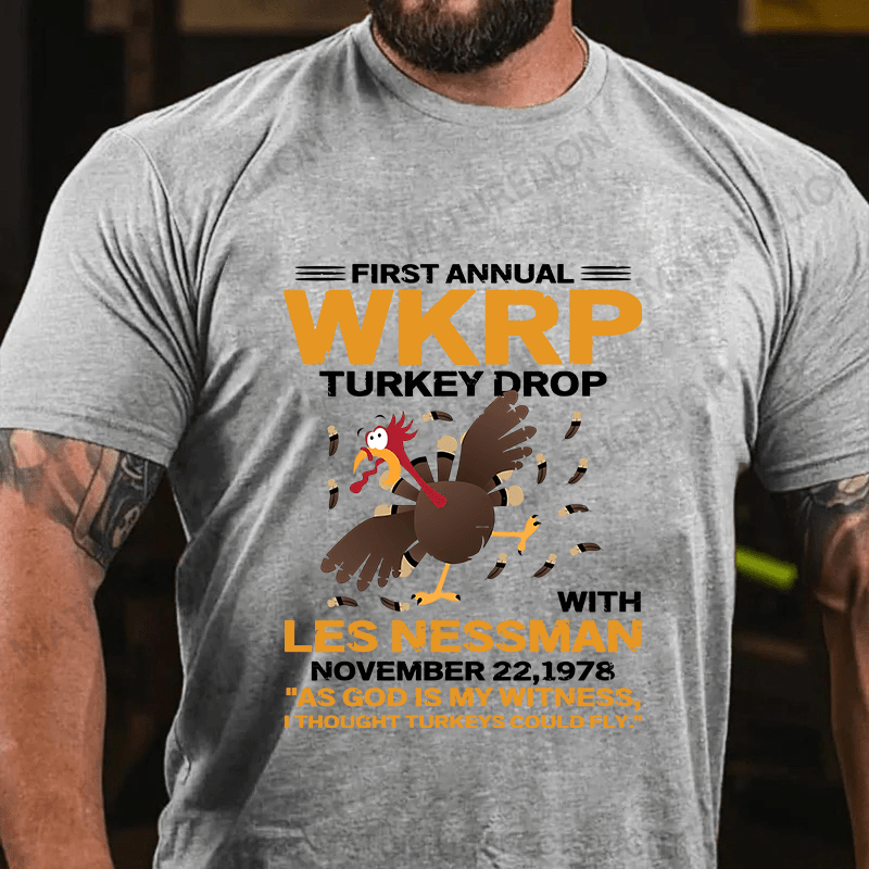 Maturelion First Annual Wkrp Turkey Drop Cotton T-Shirt