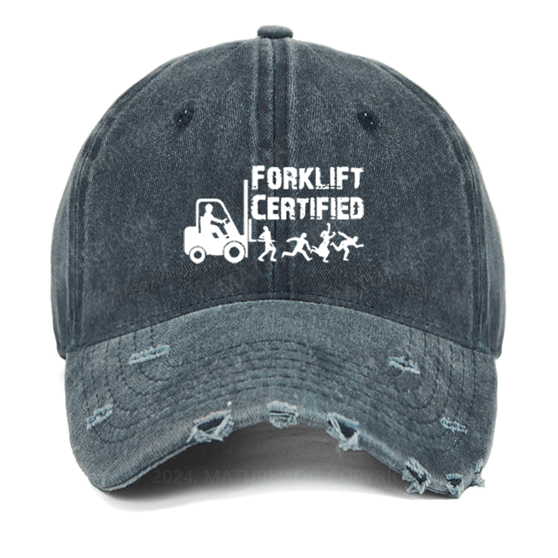 Maturelion Forklift Certified Funny Washed Vintage Cap