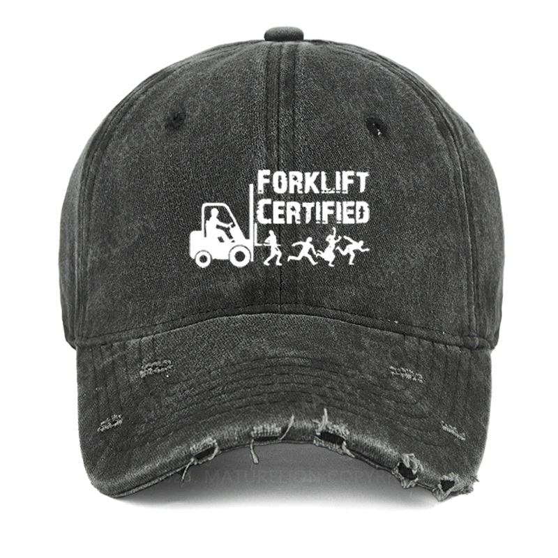 Maturelion Forklift Certified Funny Washed Vintage Cap