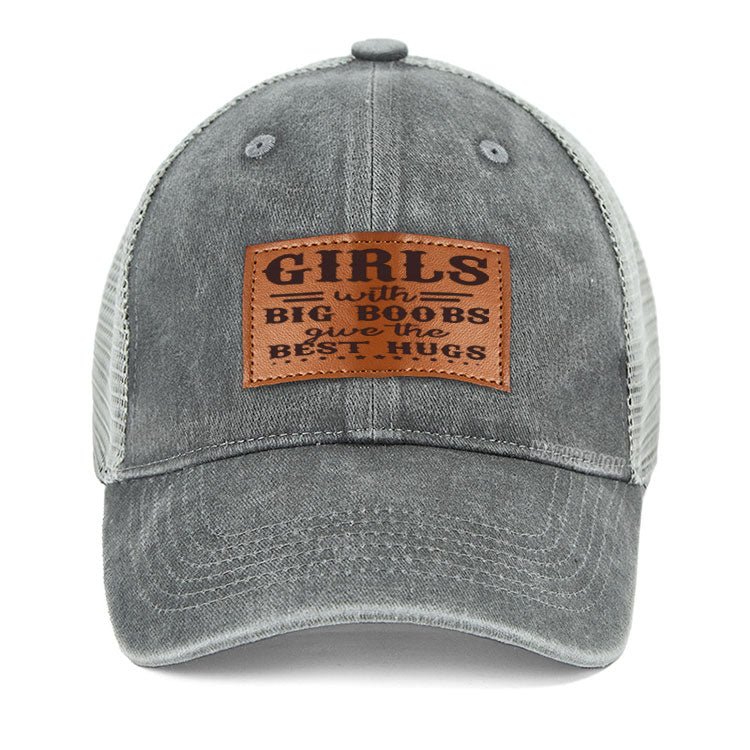 Maturelion Girls With Big Boobs Give The Best Hugs Leather Patch Cap