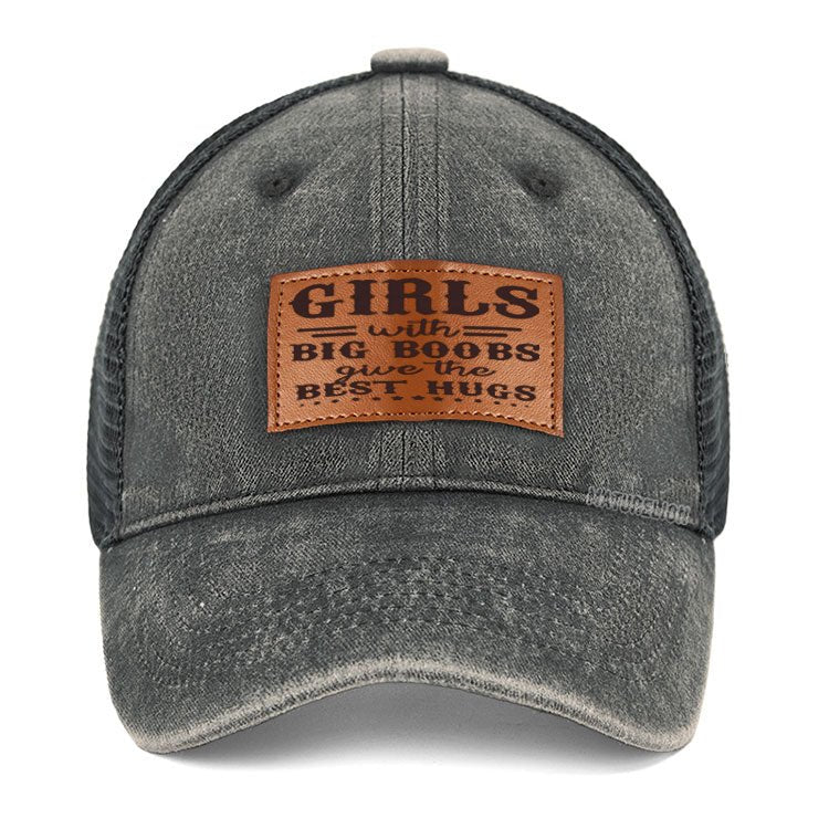 Maturelion Girls With Big Boobs Give The Best Hugs Leather Patch Cap