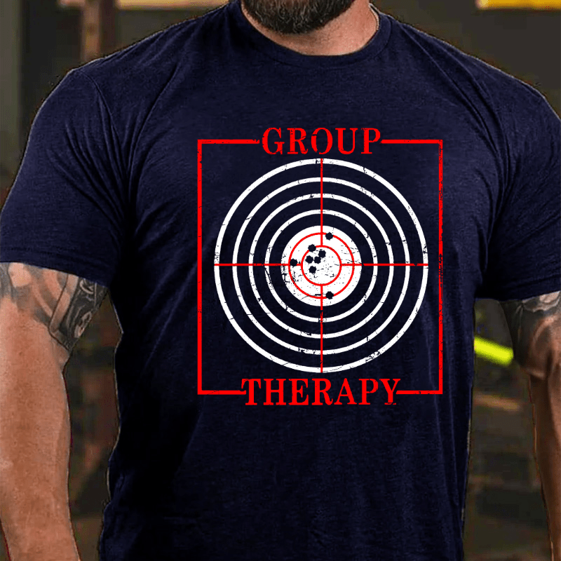 Maturelion Group Therapy Gun Target Shooting Funny T-shirt