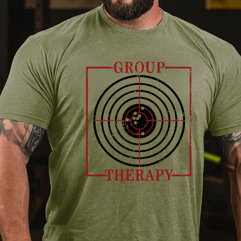 Maturelion Group Therapy Gun Target Shooting Funny T-shirt