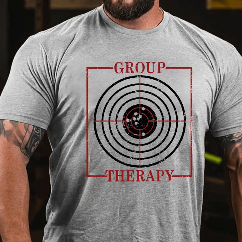 Maturelion Group Therapy Gun Target Shooting Funny T-shirt