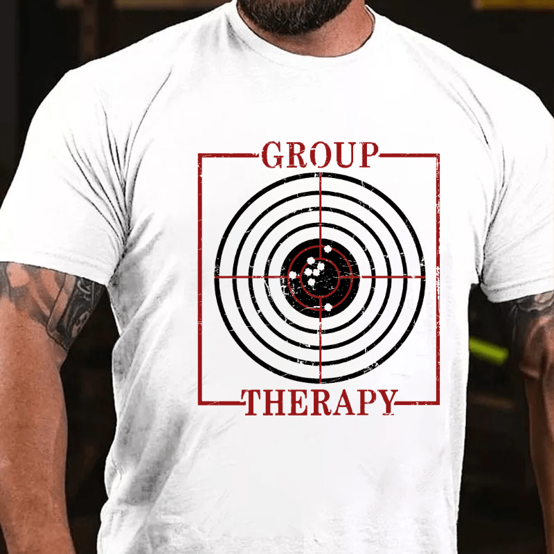 Maturelion Group Therapy Gun Target Shooting Funny T-shirt