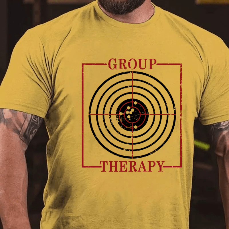 Maturelion Group Therapy Gun Target Shooting Funny T-shirt