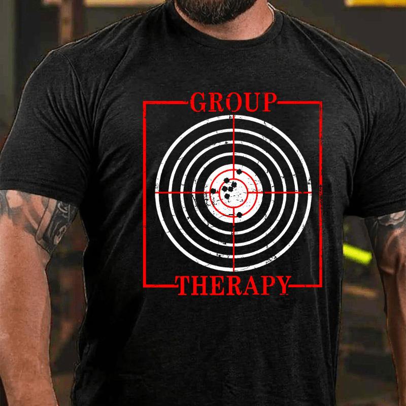 Maturelion Group Therapy Gun Target Shooting Funny T-shirt