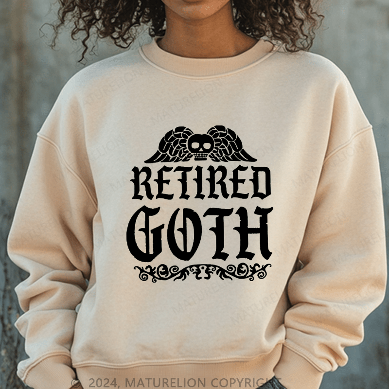 Maturelion Halloween Betired Goth Washed Halloween Sweatshirt