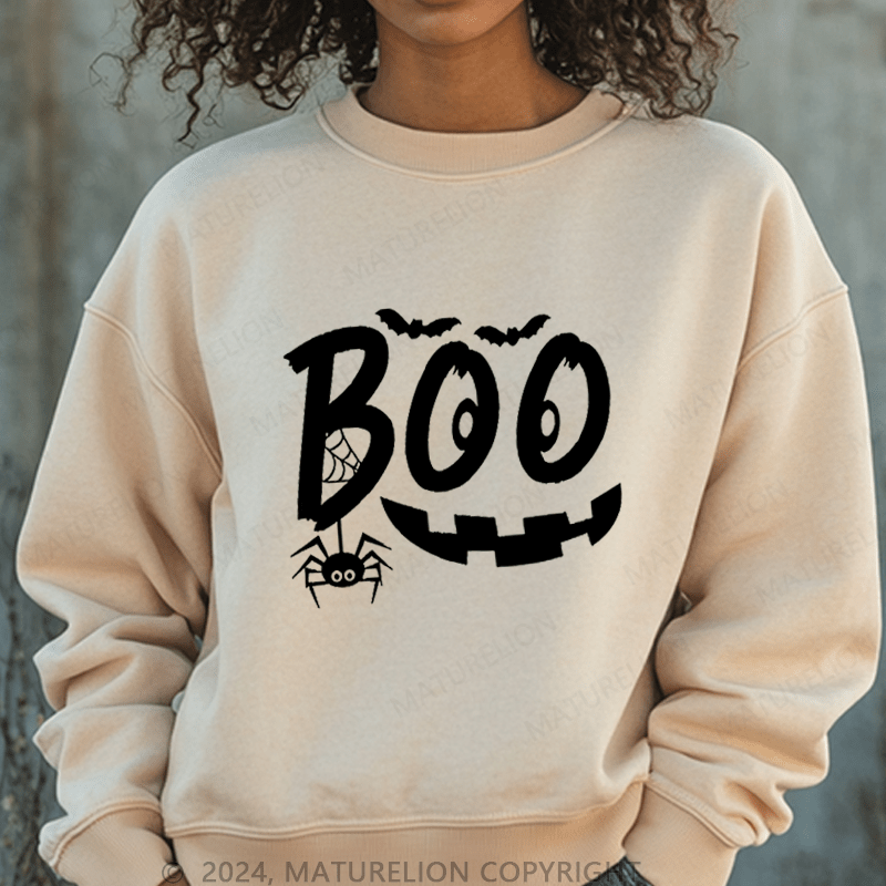 Maturelion Halloween Boo Washed Halloween Sweatshirt