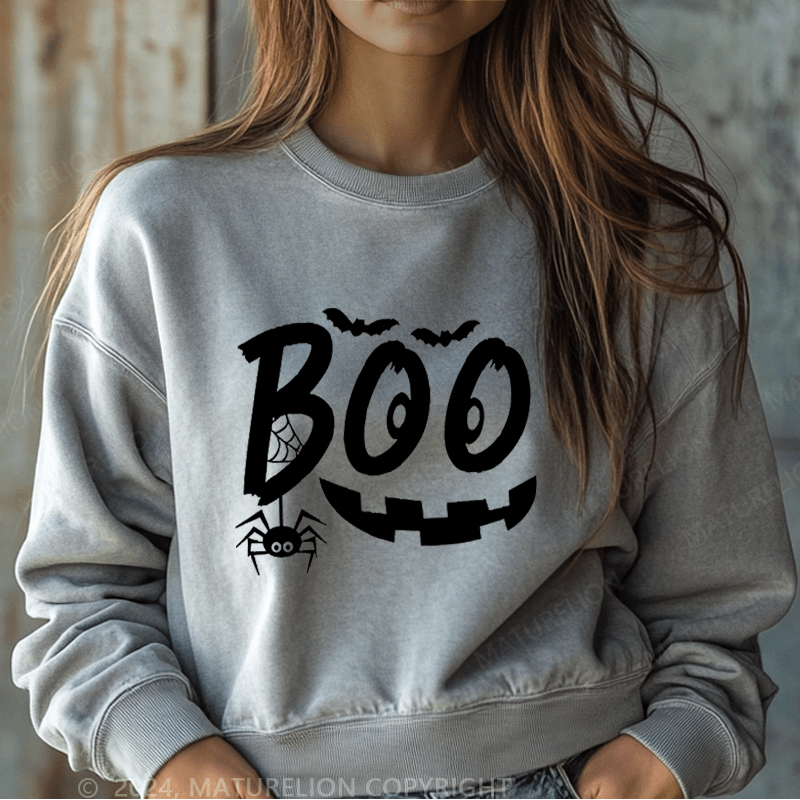 Maturelion Halloween Boo Washed Halloween Sweatshirt