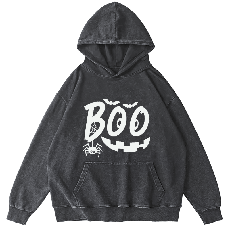 Maturelion Halloween Boo Washed Hoodie