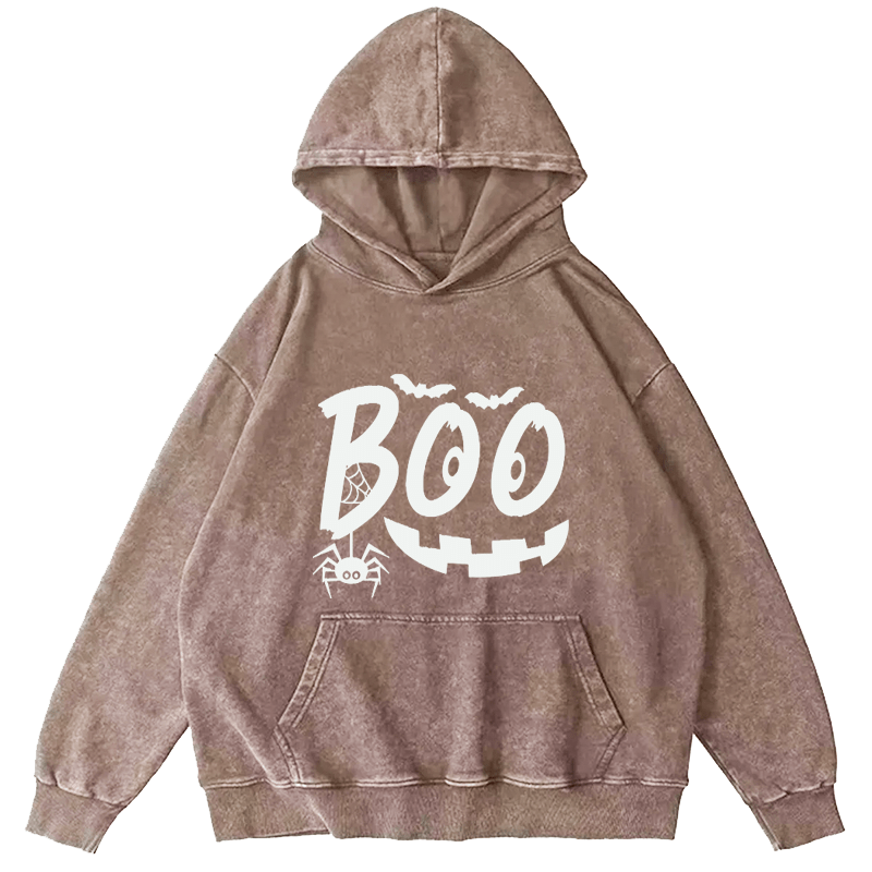 Maturelion Halloween Boo Washed Hoodie