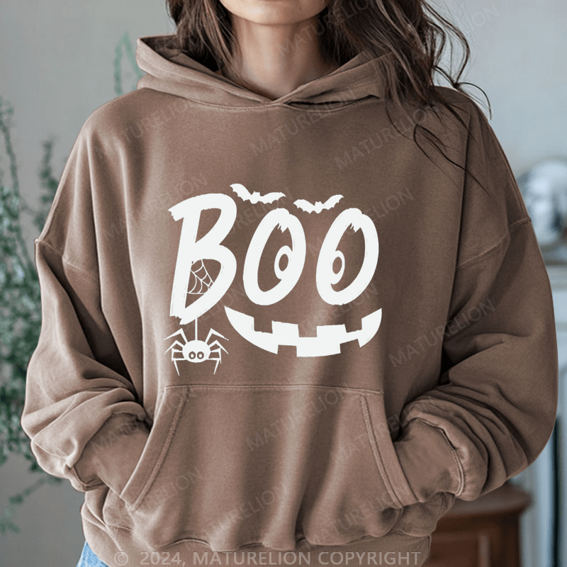 Maturelion Halloween Boo Washed Hoodie