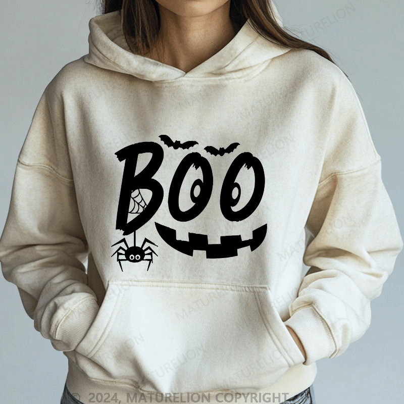 Maturelion Halloween Boo Washed Hoodie