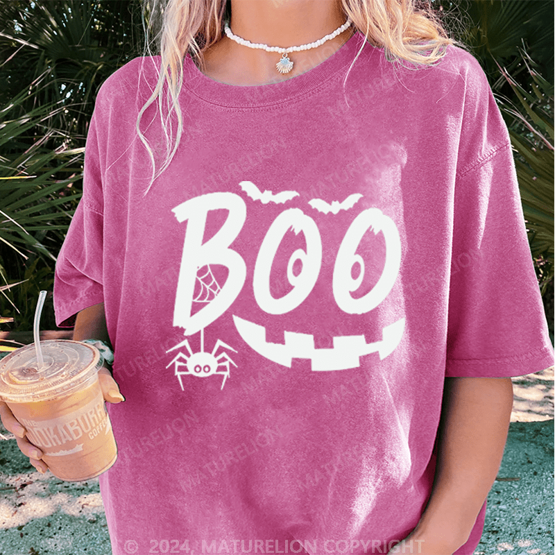 Maturelion Halloween Boo Washed T-Shirt