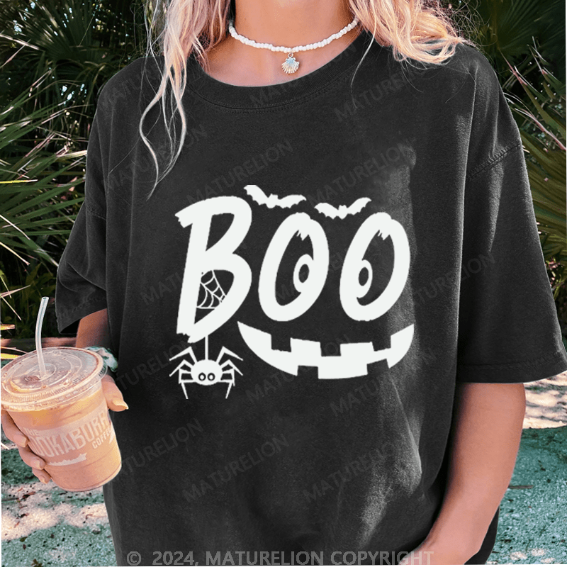 Maturelion Halloween Boo Washed T-Shirt