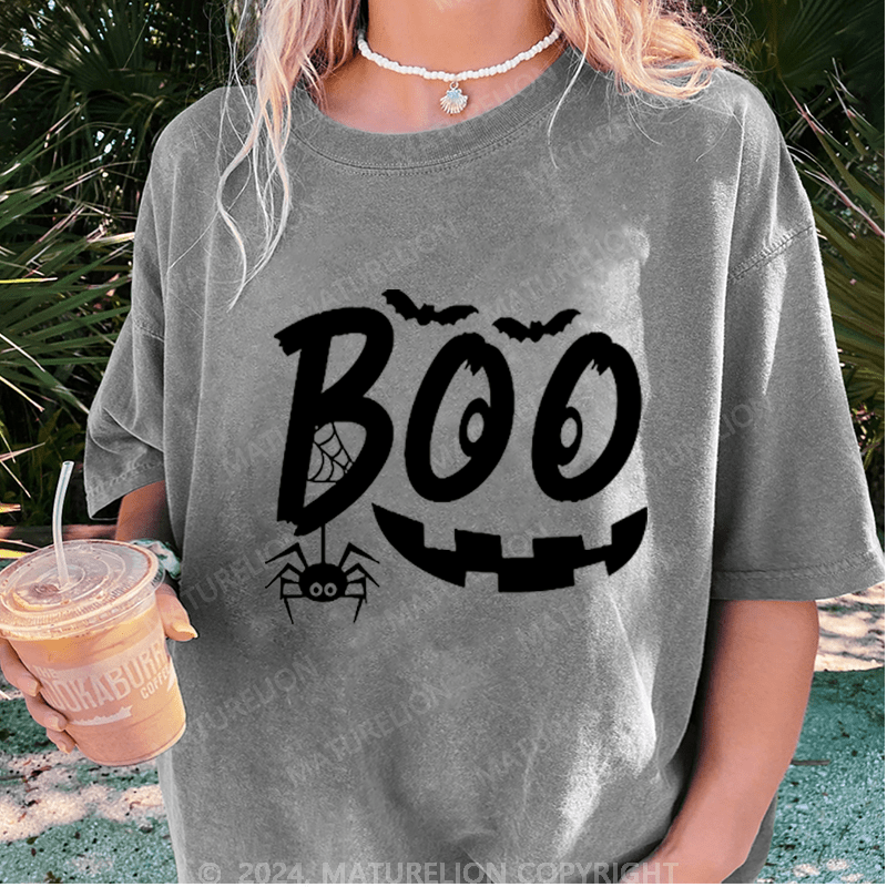 Maturelion Halloween Boo Washed T-Shirt