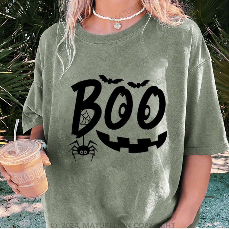 Maturelion Halloween Boo Washed T-Shirt