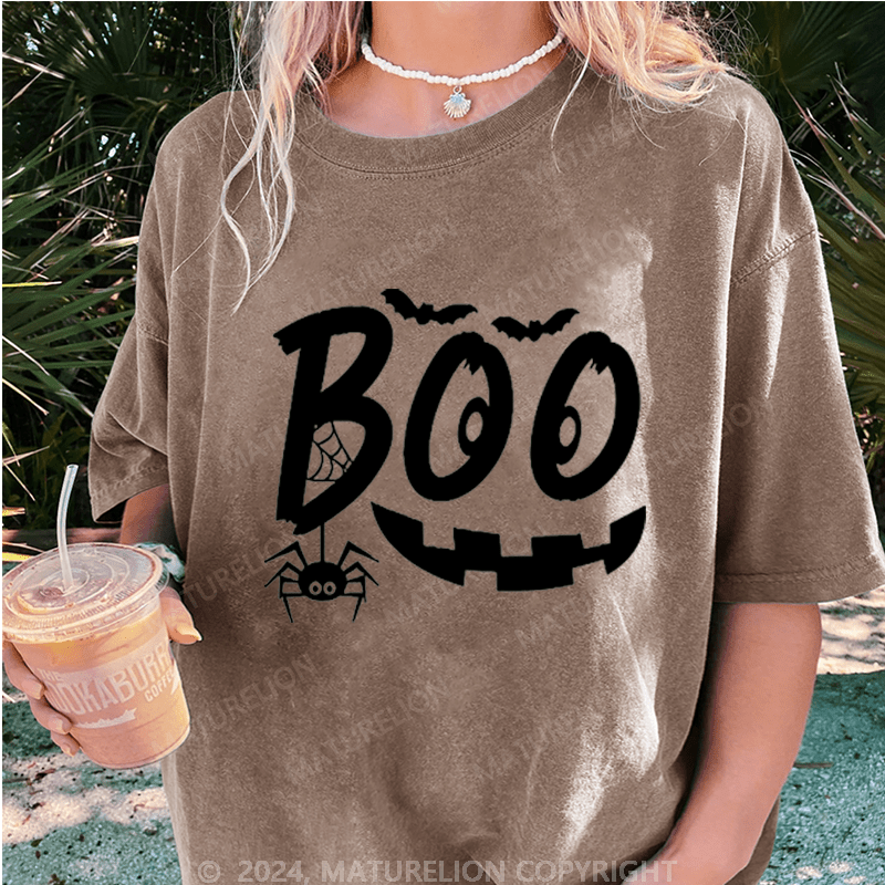 Maturelion Halloween Boo Washed T-Shirt