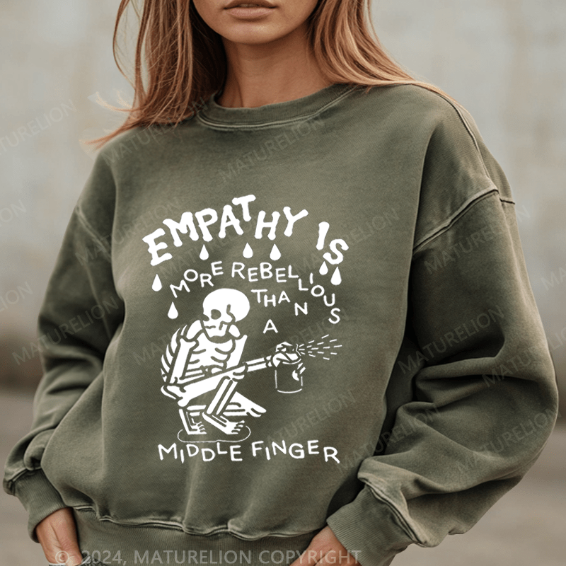 Maturelion Halloween Empathy Is More Rebellious Than A Middle Finger Washed Halloween Sweatshirt