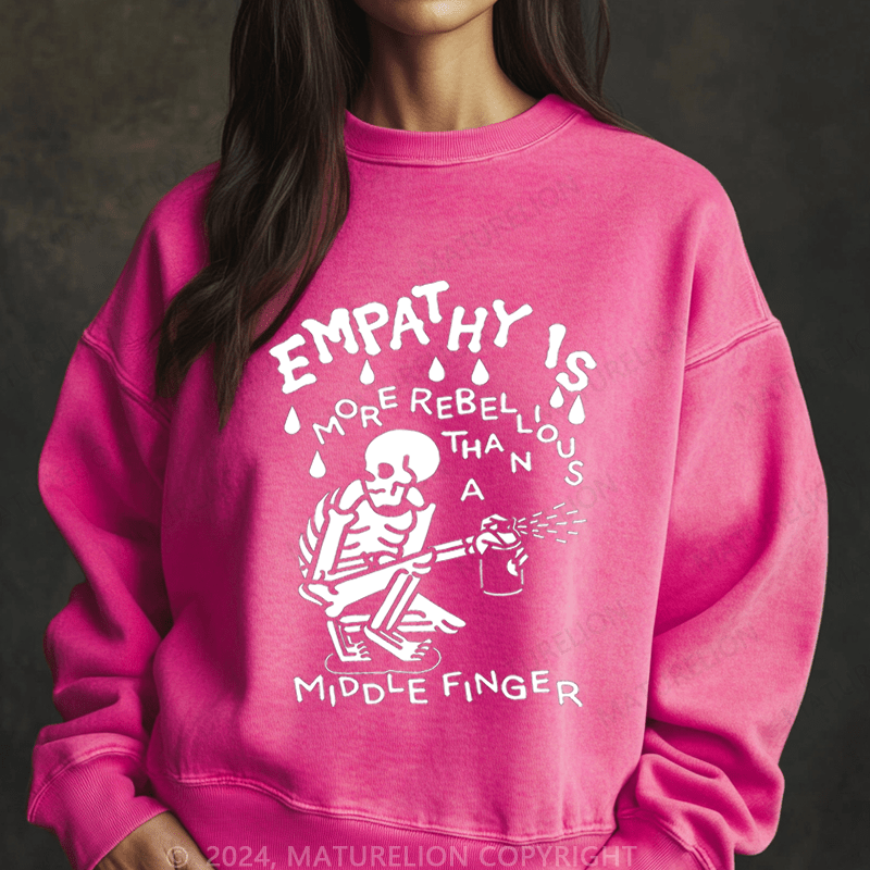 Maturelion Halloween Empathy Is More Rebellious Than A Middle Finger Washed Halloween Sweatshirt