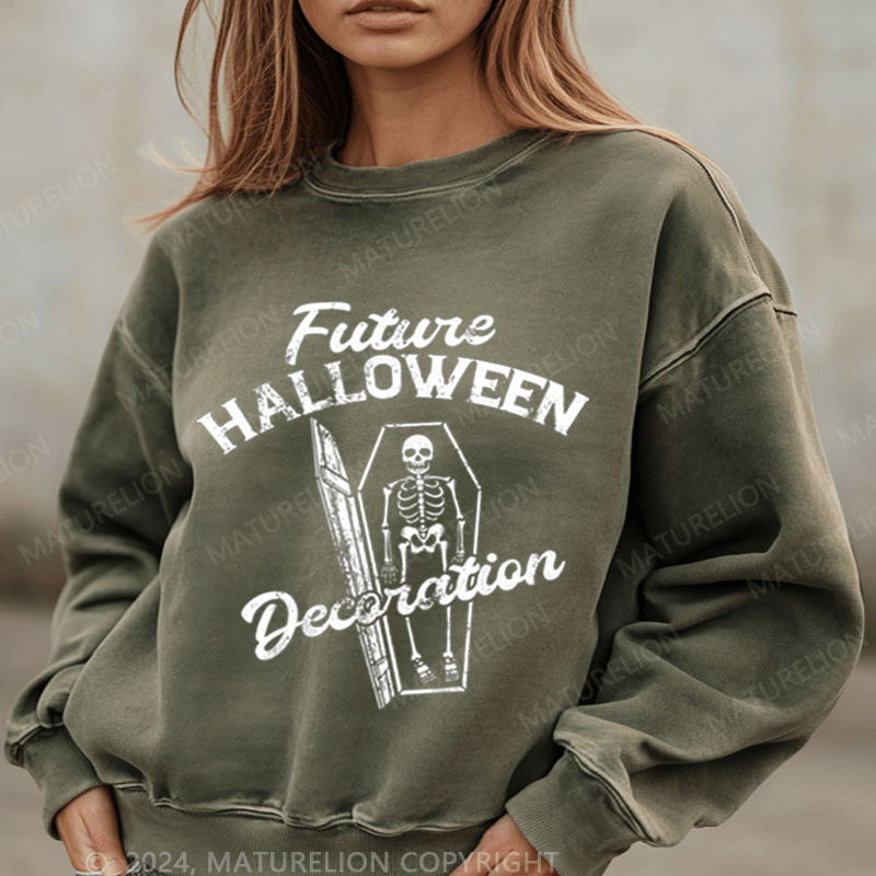 Maturelion Halloween Future Halloween Decoration Washed Halloween Sweatshirt