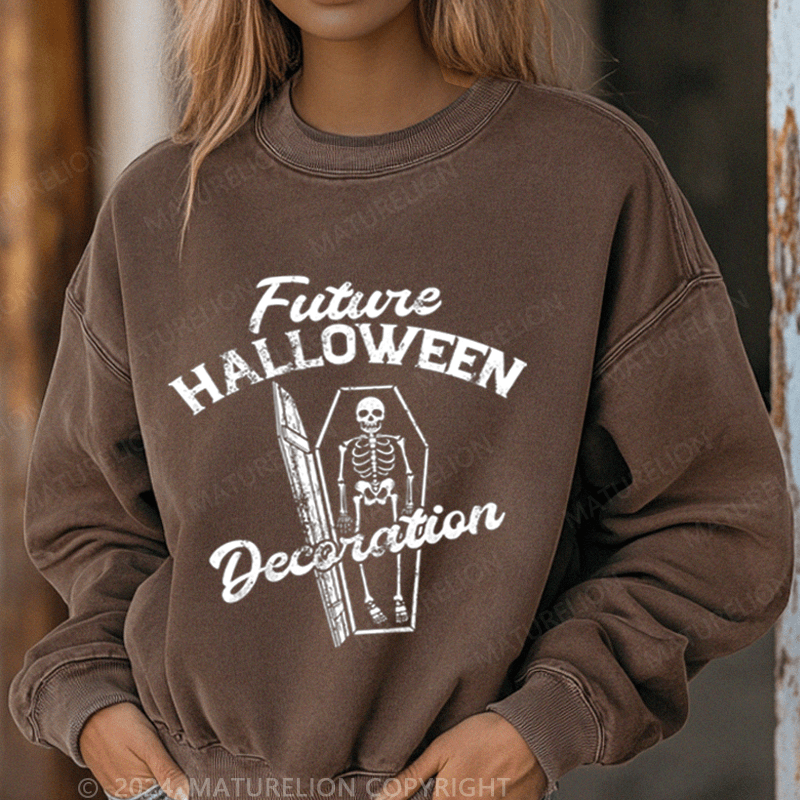 Maturelion Halloween Future Halloween Decoration Washed Halloween Sweatshirt