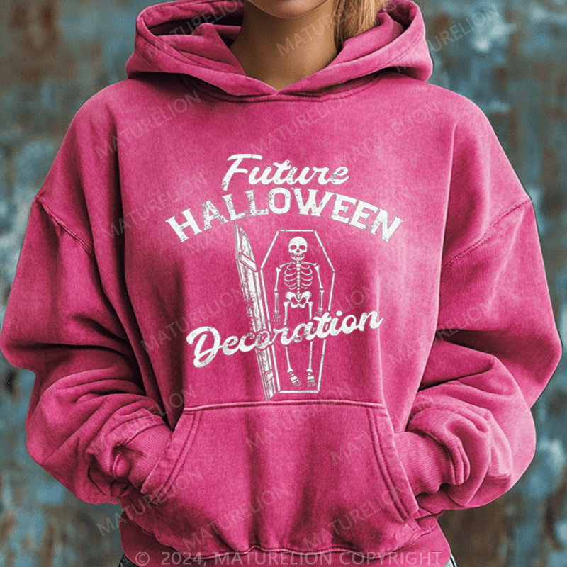 Maturelion Halloween Future Halloween Decoration Washed Hoodie